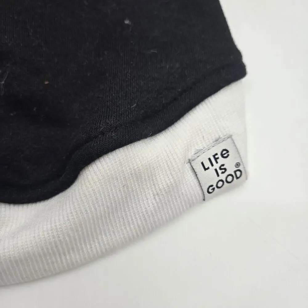 LIFE IS GOOD Dog Hoodie Skulls SMALL Black White Fleece GOTHCORE PUNK NEW!